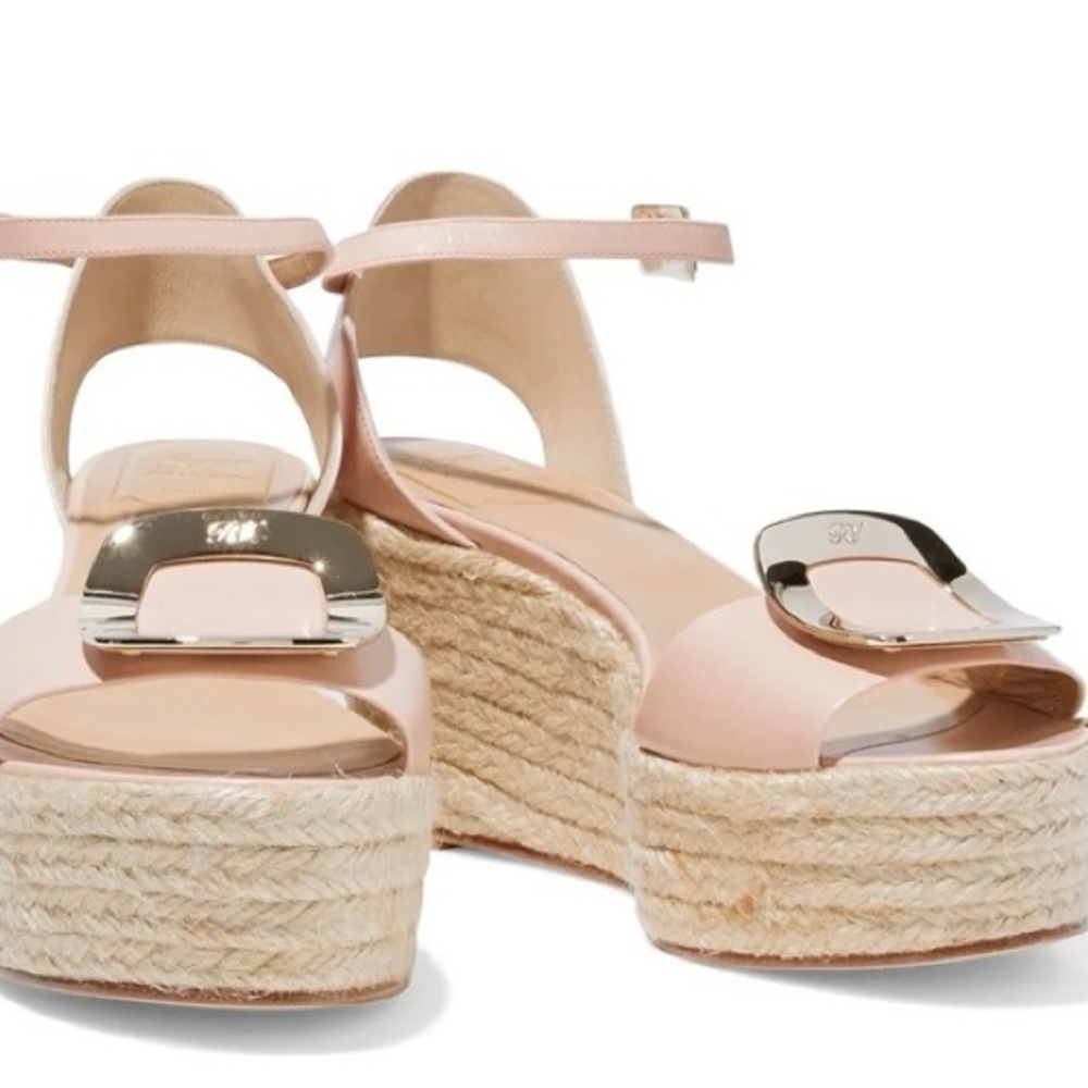 Roger Vivier Platform Espadrille Sandals, Size 39